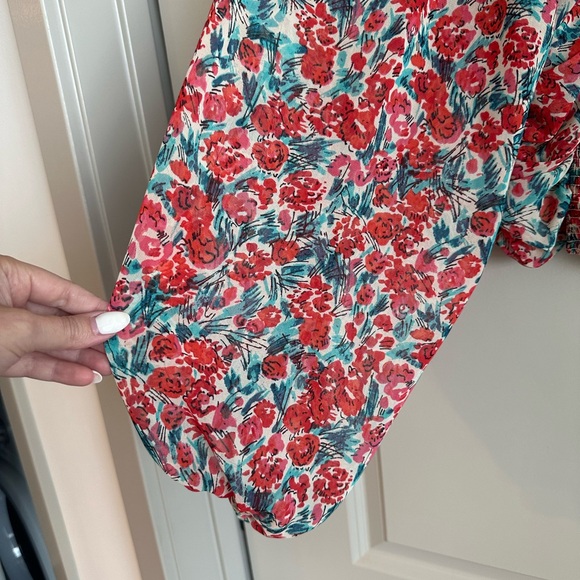 Free People Floral Ruched Top with Wide Sleeves - Picture 6 of 6